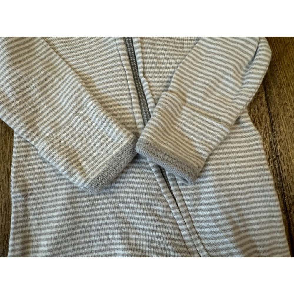 Carters Preemie Baby Boy Sleeper Striped Zipper Gray Outfit Romper Cotton Zips - Picture 4 of 6
